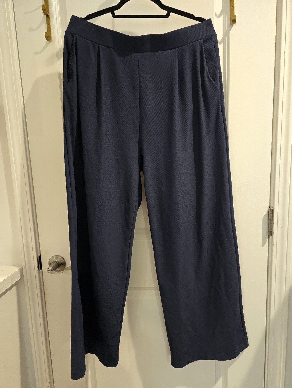 Navy Blue Halara Waffle Knit Wide Leg Pants XL